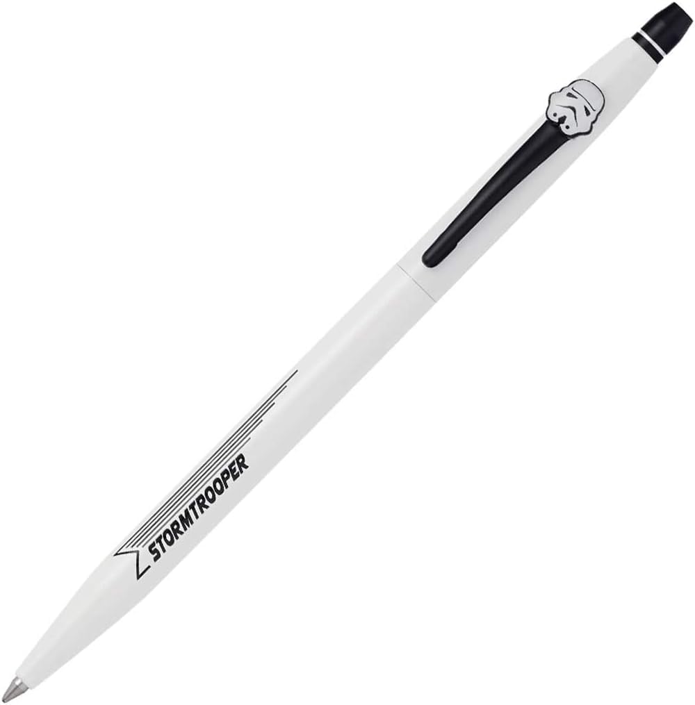 Cross Click Star Wars Stormtrooper in Imperial white lacquer, accented with a storm trooper emblem and satin-black appointments Refillable Rollerball Pen, Includes Luxury Gift Box