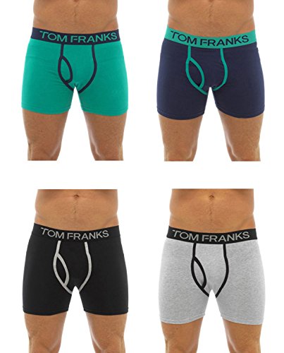 4 Pares of Hombre Tom Franks Bañadores Cerradura Bóxers Ropa Interior - algodón, Multicolor, Multicolor, 95% algodón 5% elastano 95% algodón, Hombre, Chica