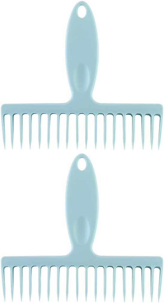 Household Broom Hair Removal Comb Removal Cleaning Tool for Clean The Hair and Dust On The Broom Bathroom Sewer Hair Collectors 2 Pieces, Blue : Health & Household