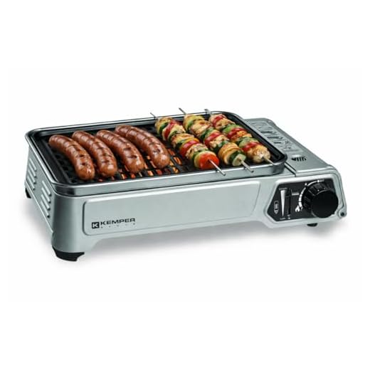 Kemper Barbecue A Cartuccia Gas, 1,9 KW, Piastra da 27x34 cm