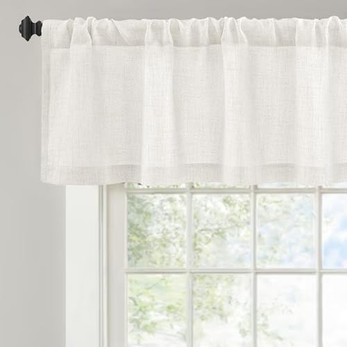 DriftAway Linen Textured Curtain Valances for Windows Light Filtering 3