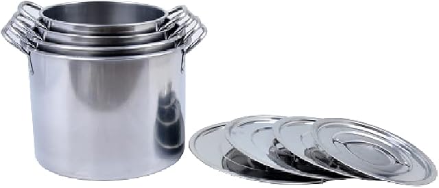DSUK Large Stainless Steel Stock Pot Brew Boiling Stew Soup Cooking Pot Kitchen Cookware Pot (6 Litre)