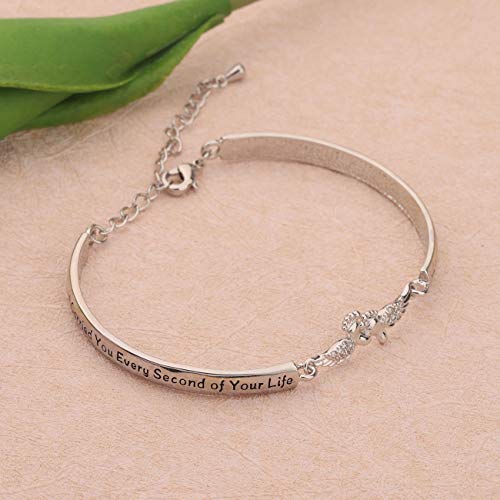 Lqri Baby Memorial Bracelet I Carried You Every Second Of Your Life Angel Wing Baby Footprint Bar Bracelet Miscarriage Jewelry Infant Child Loss Memorial Gift (Sliver) #TOP1