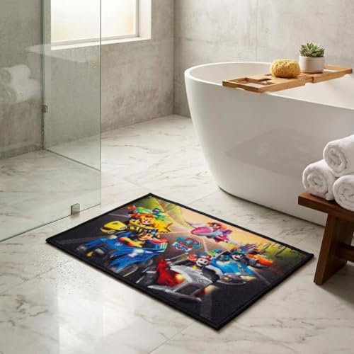 Image of Athom Living Premium Anti Slip Paw Patrol Printed Kids Bathmats, Durable Nylon Fabric, Soft Texture, Easy to Clean, Stylish Home Decor Mat for Doorway & Kids Room | 37x57 cm, Multicolor