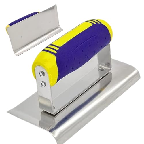 Concrete Finishing Tools - Heavy Duty 243g Stainless Steel Groover Edger Trowel, Wear Resistant Cutter with Rubber Handle | Professional Concrete Edge Tool for Smooth Driveway Pavement Foundation