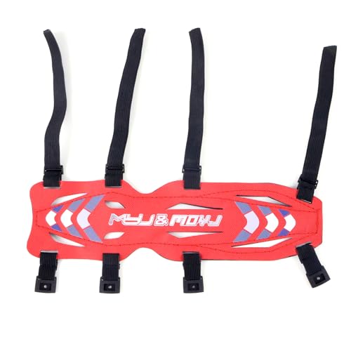 Moyujian 11.2in Long/6.7in Short Armguard Professional Competition Archery Bow Range with 4-Strap/2-Strap Buckles Shooting Practice Guard Nylon Carbon Forearm Protector Arm Guard (Long)