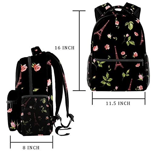 Sac à dos d'écolier ordinateur 14 pouces multicolore à motif fleurs et papillons - 2