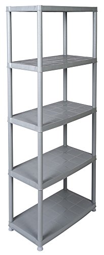 Kreher Kunststoffregal, Steckregal, Lagerregal in Grau. Max. 150 kg Traglast. 71 x 38 x 171 H cm. TÜV Rheinland.