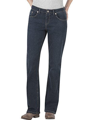 Dickies Women's Relaxed Boot Cut Jean, Antique Dark, 12 Regular