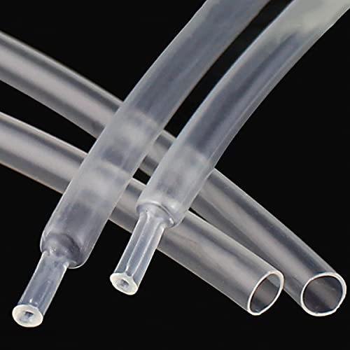 LEISHENT - 3: 1 Assortiment de Gaine thermorétractable à Double paroi doublés d'adhésif,Transparent, Longueur - 5m / 16,4 ft,3.5mm Cover
