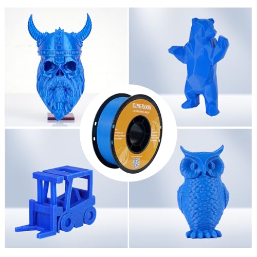 Image of Kingroon PLA 3D Printer Filament, Dimensional Accuracy + /- 0.02 mm, 1 kg Spool(2.2lbs), 1.75 mm,Blue