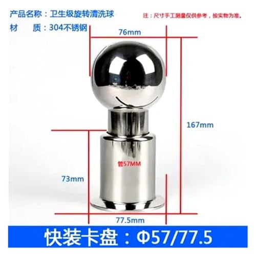 Boule d'aspersion rotative 32mm filetée pour éliminer les résidus de réservoir