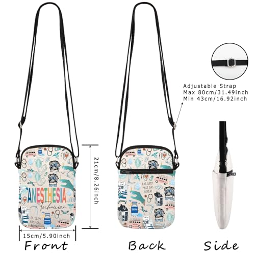 WCGXKO Anesthesia Technician Gift CRNA Anesthesia Tech Week Gift Canvas Crossbody Bag2