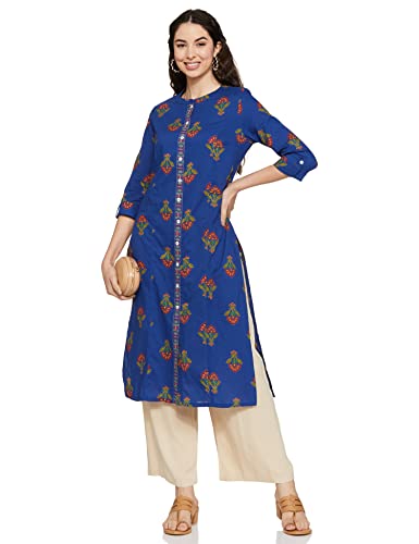 Image of Amazon Brand - Tavasya Women's Cotton Solid Regular Kurti