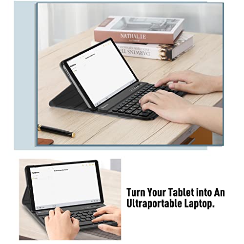 Fintie Keyboard Case For Samsung Galaxy Tab A7 Lite 8.7 Inch 2021 Model (Sm-T220/T225/T227), Slim Lightweight Stand Cover With Magnetically Detachable Wireless Bluetooth Keyboard, Black #TOP6