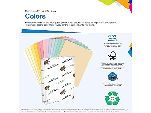 Image of Hammermill Colored Paper, 20 lb Lilac Printer Paper, 8.5 x 11-1 Ream (500 Sheets) - Made in the USA, Pastel Paper, 102269C