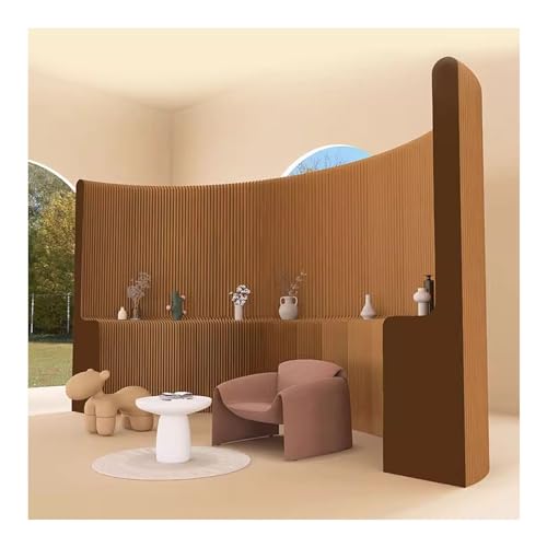 Cloison séparatrice pliable avec étagères pour moduler bureau et salon