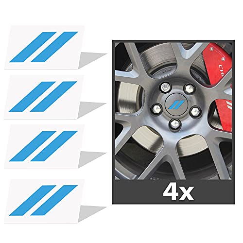 Image of IPG Compatible for Dodge Charger Challenger Durango Wheel Center Cap Decal Sticker Wrap Kit Personalize Your Vehicle (Inner Logo, Light Blue)