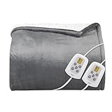 Bed Bath & Beyond Electric Flannel King Queen Throw Heated Blanket King-Sherpa - Grey