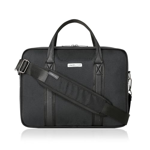 Image of Lavie Sport Elevate Briefcase 9L Laptop Briefcase Bag | Premium Leatherette Business Briefcase for Men & Women | Messenger Shoulder Bag with Detachable Strap