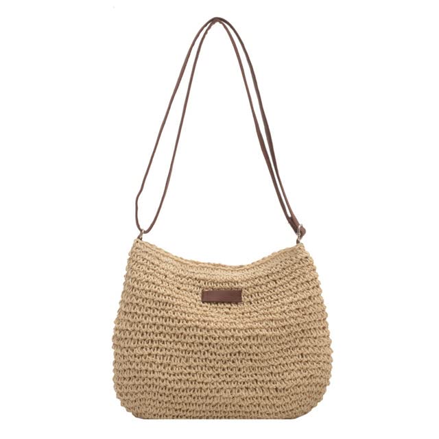 Summer Rattan Crossbody Bags Women Straw Purse Woven Shoulder Handbag Beach Bag