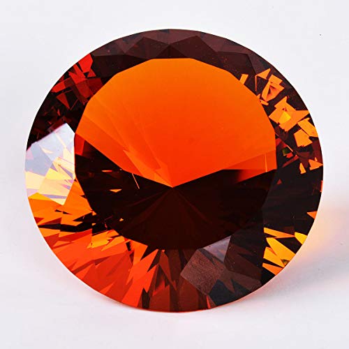 Image of Amber Crystal Glass Diamond Shaped Decoration 60mm Jewel Paperweight,Gift Decoration Idea for Christmas, Thanksgiving (Please Identify Our Brand YARR Store)