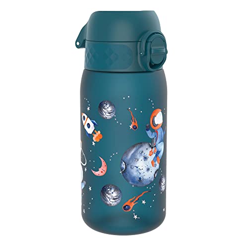 ION8 Butelka dla Dzieci, 350 ml/12 oz, Szczelna, Łatwa do Otwarcia, Bezpieczny Zamek, Można Myć w Zmywarce, Bez BPA, Uchwyt do Przenoszenia, Łatwa do Czyszczenia, Bezwonny, Podróż Kosmiczna