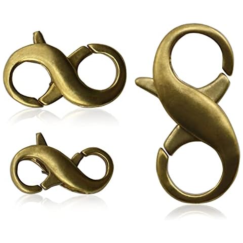 YYANGZ 3PCS Double Opening Lobster Clasp Lock Necklace Connector DIY Jewelry Repair Kit Bracelet Extender Clasps for Bracelet Necklace Jewelry Closing Cover