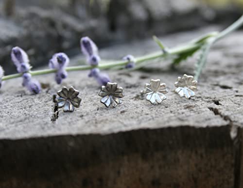 Yellow Gold Filled Small Flower Stud Earrings, Gold Filled Jewelry, Girls Earrings, Flower Studs (Copper W/Patina) #TOP2