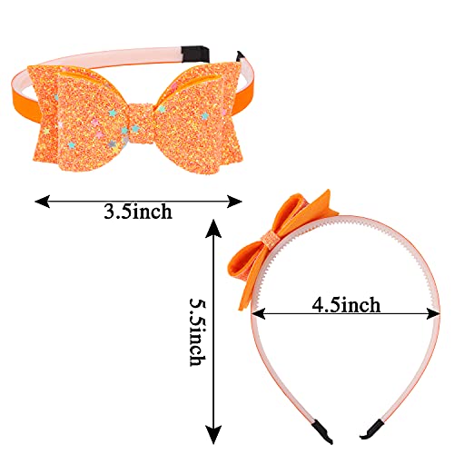Xima Bows Headbands For Girls,Kids Headbands 3.5 Inch Sequin Glitter Hairband With Bow Little Girls Hair Bands,Pack Of 10 #TOP4