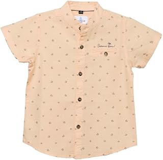 RUFF Printed Cotton Shirt | Mandarin Neck | Half Sleeves | Regular Fit | Casual Wear Price In India
