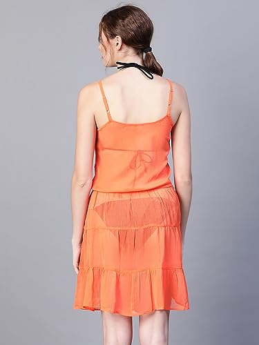 Image of oxolloxo Women Printed Flared Beachwear Dress