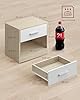 VASAGLE Comodino, Tavolino con Cassetto, Maniglia, Scomparto Aperto, per Camera da Letto, Soggiorno, Beige Naturale e Bianco Classico LET619T67 #5