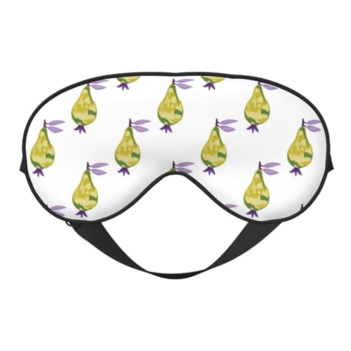 Antifaz para dormir para mujeres y hombres, lindas hojas moradas de pera y hebilla ajustable, máscara de viaje para dormir, máscara de dormir suave, para mujeres y hombres, divertidas vendas para