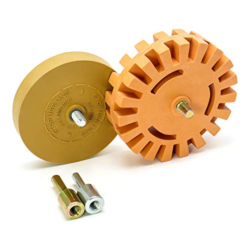 QWORK Folienradierer Aufkleber Radiergummi zum Entfernen von Nadelstreifen Aufklebern selbstklebenden Vinyl-Aufklebern von Autos Wohnmobilen Booten und mehr (100mm+88mm)