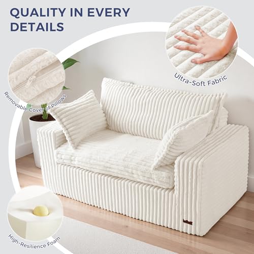 Image of MAXYOYO Boneless Couch, 59-Inch Couch in a Box, Deep Loveseat