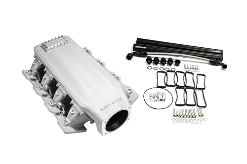 DEEPMOTOR LSI/LS2/LS6 102mm Casting Bolted Intake Manifold with fuel rail and Burst Panel Flange (Satin)