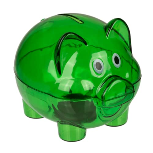Tirelire cochon en plastique transparent - Tirelire originale de petite taille (10 x 8 x 8 cm) pour...