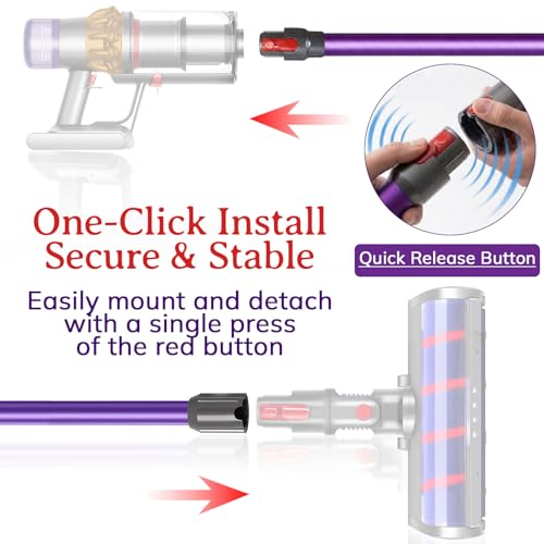 Verlängerungsrohr kompatibel mit Dyson V15 V11 V10 V8 V7, Quick-Release-Verlängerungsrohr 74 cm Ersatzrohr für Dyson Akku-Staubsauger Serie Ersatzrohr Verlängerungsstange (Lila)