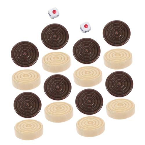 SUPVOX Elegant Wooden Backgammon Set Chess Pieces Travel Friendly Replacement Kit Family Night Educational Game