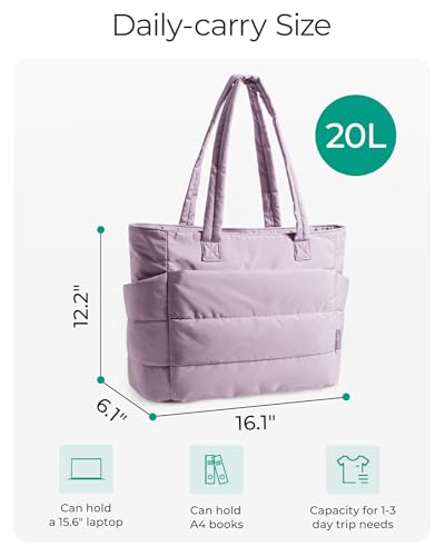 Image of BAGSMART Tote Bag for Women, Lightweight Puffy Tote Bag with Compartments Shoulder Bag Handbag for Travel, Work, Gym | Lightweight