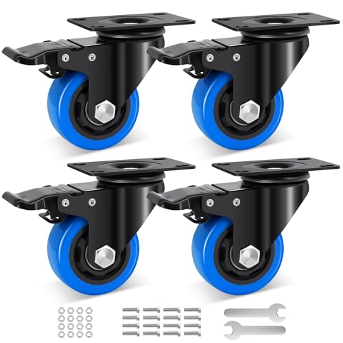 Roulettes industrielles 75mm polyuréthane pivotantes charge lourde