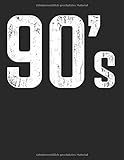  90s 1990er Disco Vintage Retro Party Neunziger: A4+ Softcover 120 beschreibbare karierte Seiten  22 x 28 cm (8,5x11 Zoll)