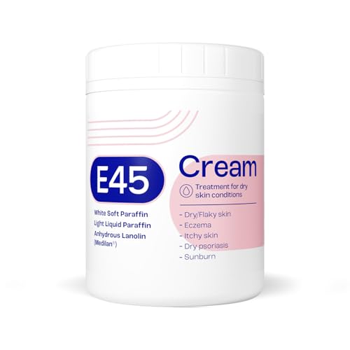 E45 Moisturiser Body Face And Hand Cream For Dry Flaky Skin Suitable For Eczema Dry Psoriasis Sunburn 500g Tub