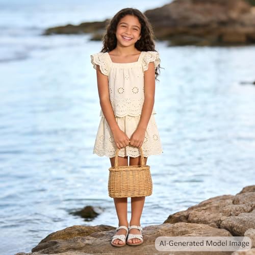 Image of Felix & Flora Toddler Girl Sandals - Little Girl Easter Dress Shoes Lightweight Open Toe Beach Holiday Flats