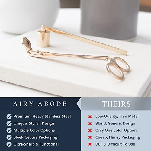 Miniatura 3 de Airy Abode Juego De Accesorios Para Velas Con Apagador De Velas Y Recortador De Mechas, Color Dorado
