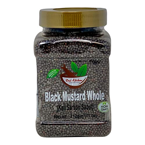 Desi Kitchen Black Mustard Whole (Kali Sarson Sabut) 11oz (312g) | All Natural | Salt Free | Vegan | NON GMO | By Rani Foods