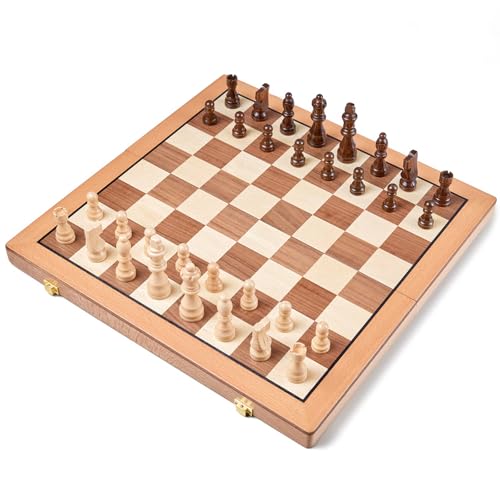 Set de ajedrez magnético de madera plegable de 15 pulgadas miniatura 2