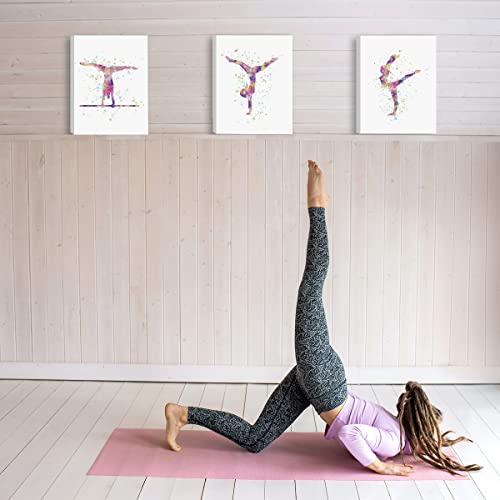 Image of CHDITB Gymnastics Wall Art Print, Set of 3 (12x16 inch), Watercolor Gymnastics Bedroom Decor