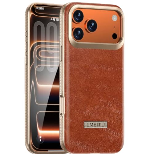Coque en cuir véritable iPhone 17 Pro Max fine TPU antichoc compatible MagSafe
